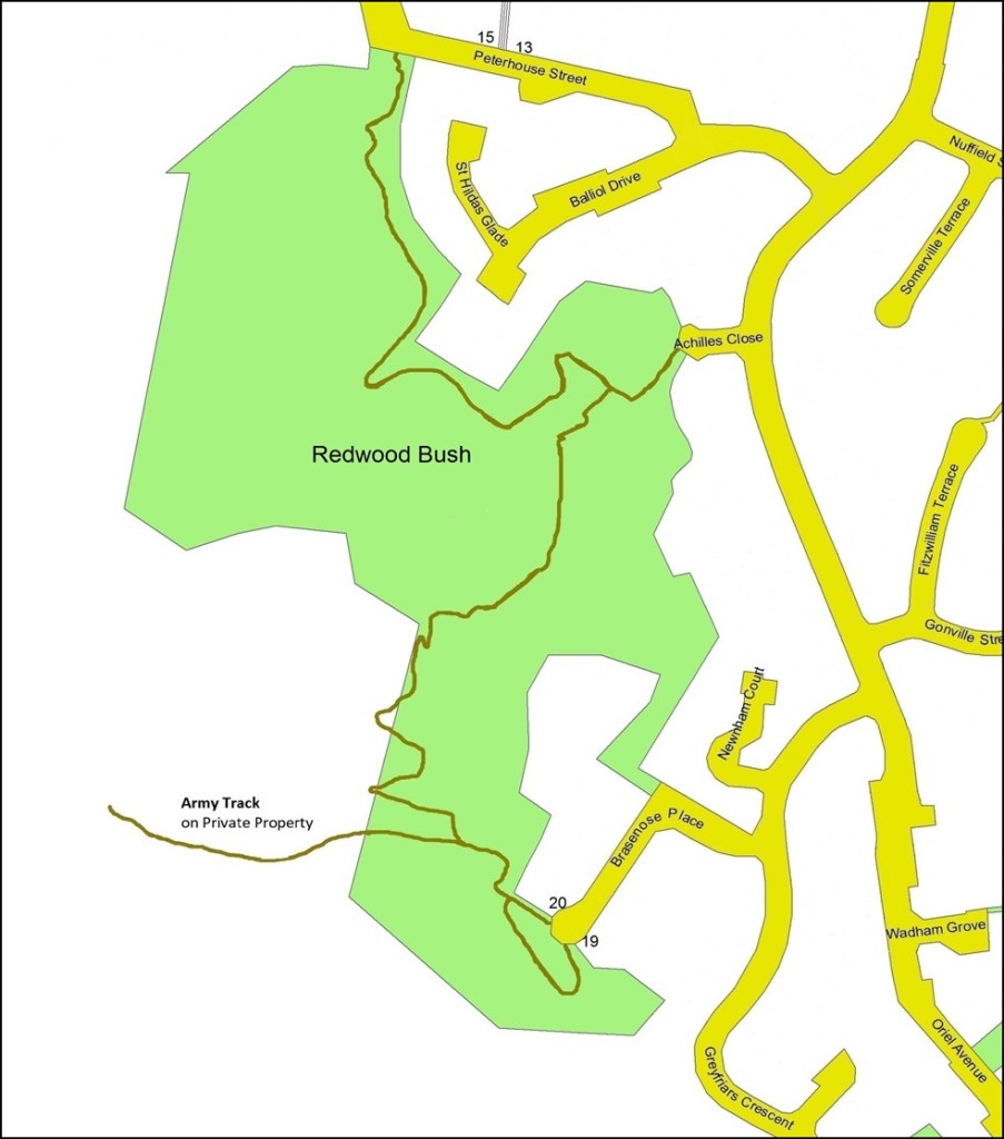 Redwood Bush Reserve Walking Map
